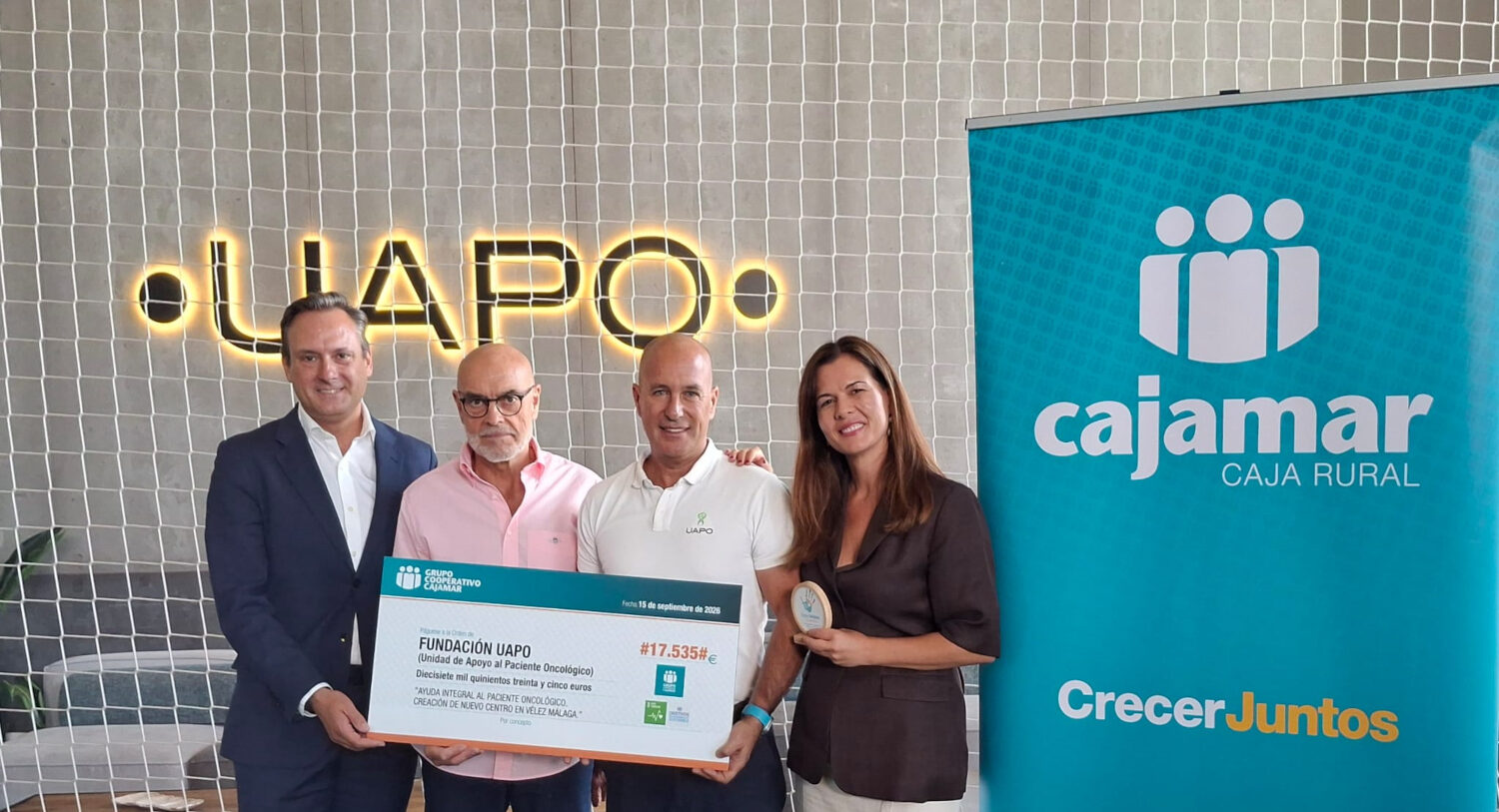 El Equipo Solidario de Grupo Cajamar colabora con la Fundación UAPO en un nuevo centro de atención integral oncológico en Vélez-Málaga